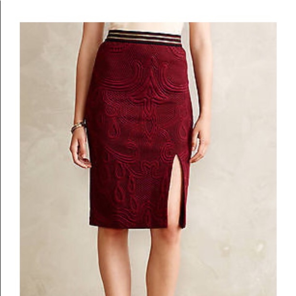 Mauve Jacquard skirt by Anthropologie